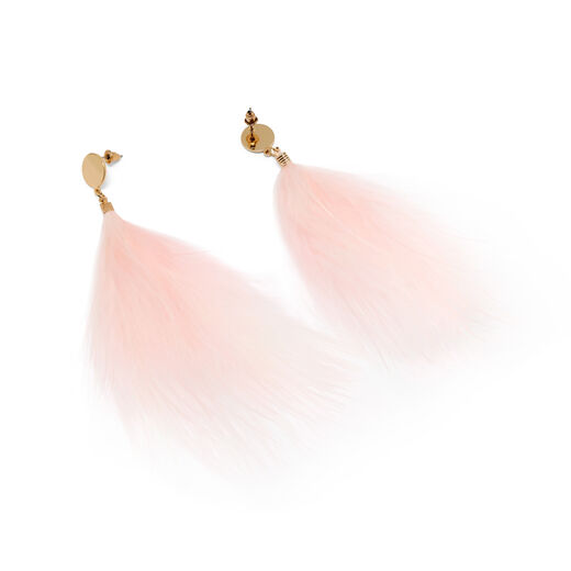 Pink feather earrings